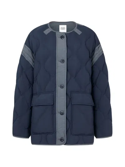 Tomboy Quilted Puffer Jacket In Blue
