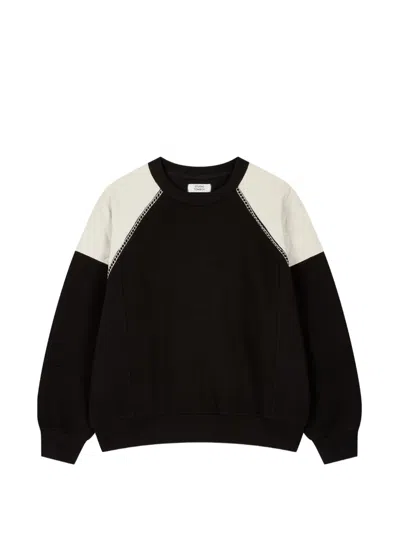 Tomboy Quilted Raglan-sleeve Sweatshirt In Black