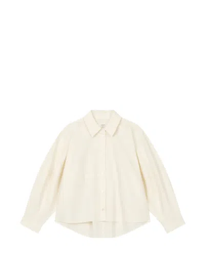 Tomboy Raglan-sleeve Button-down Cotton Shirt In Neutral