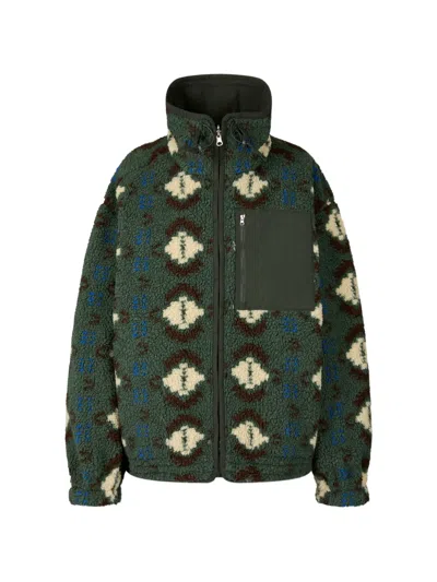Tomboy Reversible Geometric-patterned Jacket In Green