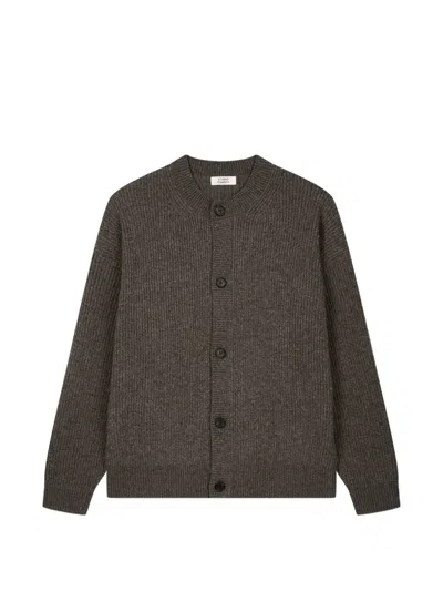 Tomboy Ribbed-knit Cardigan In Brown