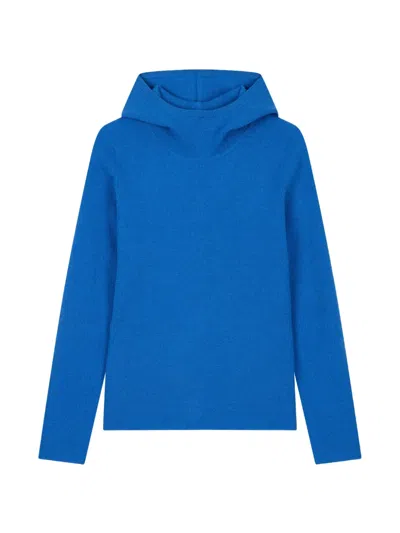 Tomboy Ribbed-knit Hoodie In Blue