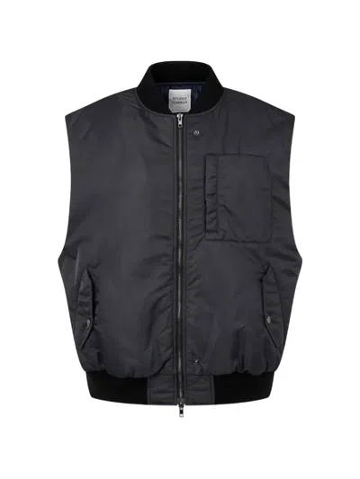 Tomboy Ribbed-trim Padded Gilet In Black