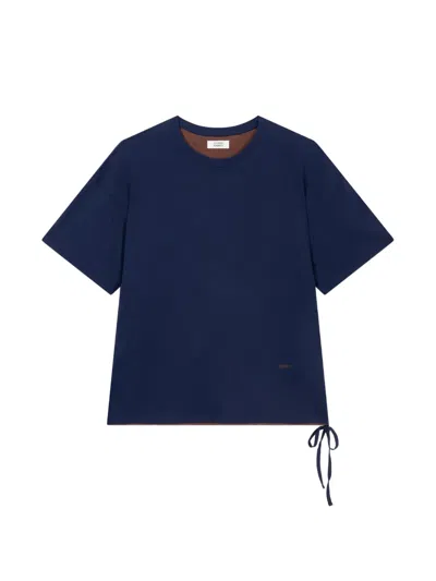 Tomboy Ribbon-detail T-shirt In Blue