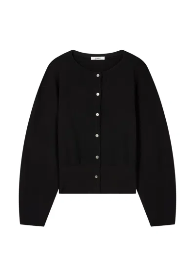 Tomboy Round-neck Cardigan In Black