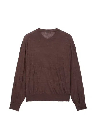Tomboy Round-neck Cardigan In Brown