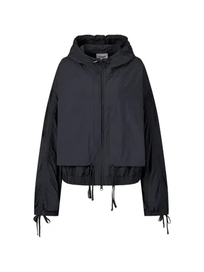 Tomboy Ruched-detail Hooded Jacket In Blue