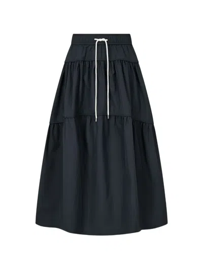 Tomboy Ruffled A-line Skirt In Black
