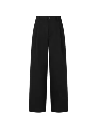 Tomboy Semi-oversized Pleated Trousers In Black