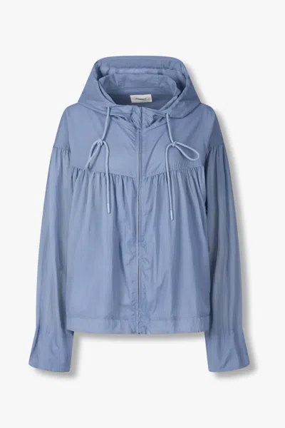 Tomboy Shirred Hooded Jacket In Blue