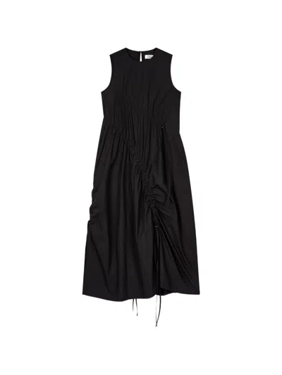 Tomboy Shirred Sleeveless Dress In Black
