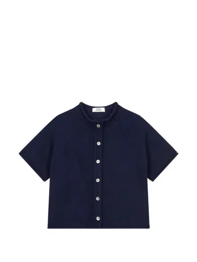 Tomboy Short-sleeve Cardigan In Blue