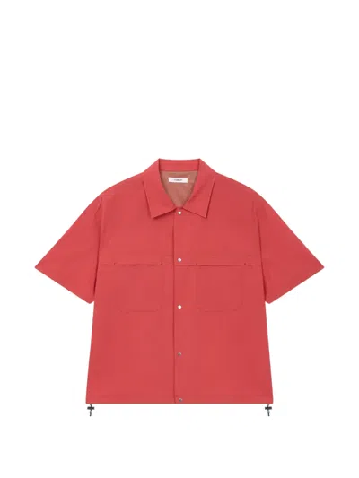 Tomboy Short-sleeve Drawstring-hem Shirt In Red