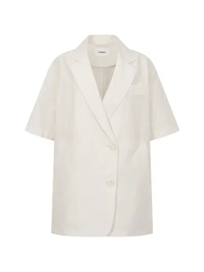 Tomboy Short-sleeve Oversized Jacket In White