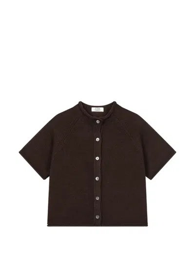 Tomboy Short-sleeved Cardigan In Brown