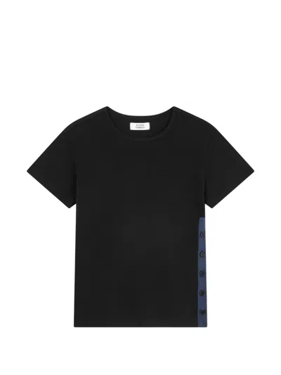 Tomboy Side-button T-shirt In Black