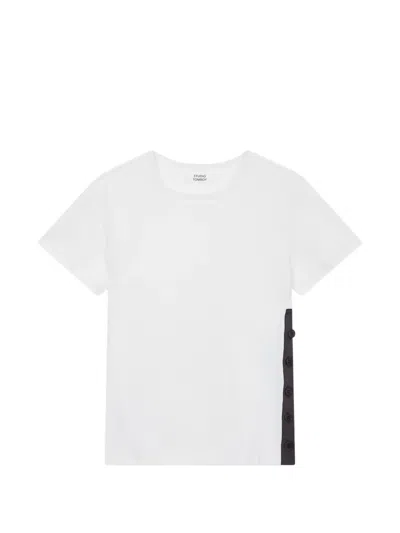 Tomboy Side-button T-shirt In White