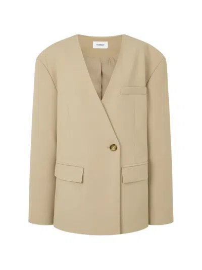Tomboy Single-button Blazer In Neutral
