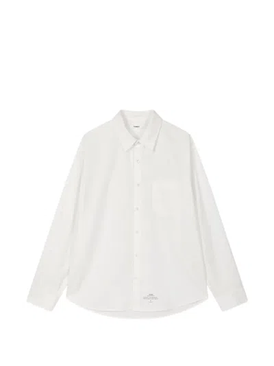 Tomboy Single-pocket Cotton Shirt In White