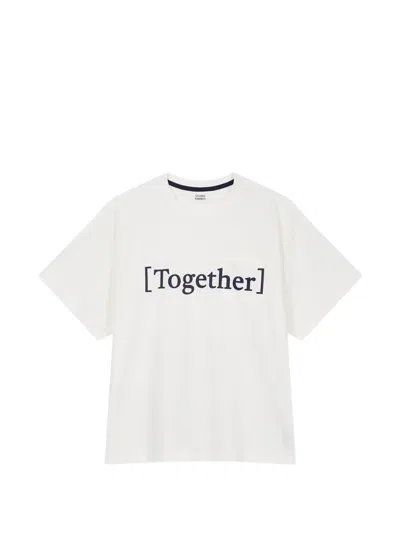 Tomboy Slogan-print Chest-pocket T-shirt In White