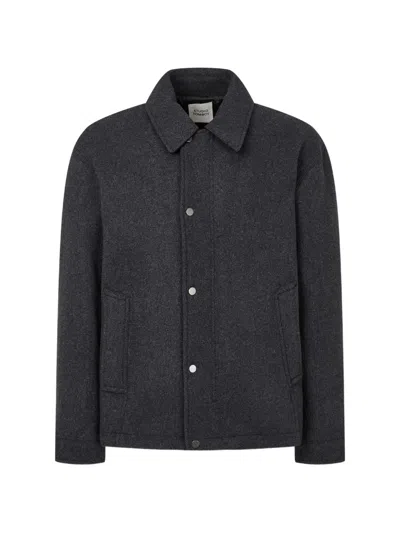 Tomboy Snap-button Zip-up Jacket In Gray