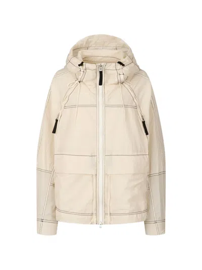 Tomboy Stitch-detail Hooded Jacket In Neutral