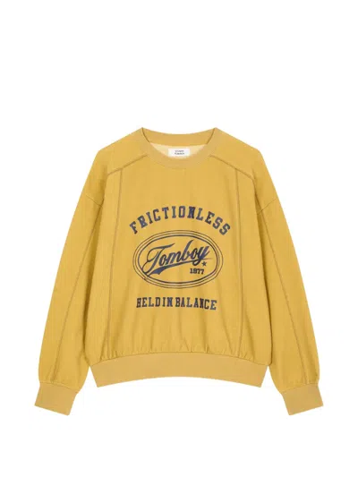 Tomboy Stitch-detail Logo-print Sweatshirt In Yellow