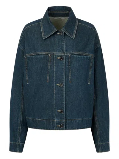 Tomboy Stitching Denim Jacket In Blue