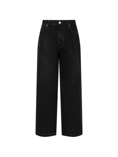 Tomboy Straight-fit Washed Jeans In Black
