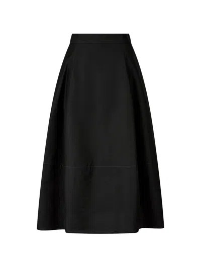 Tomboy String-detail Balloon Cotton Skirt In Black