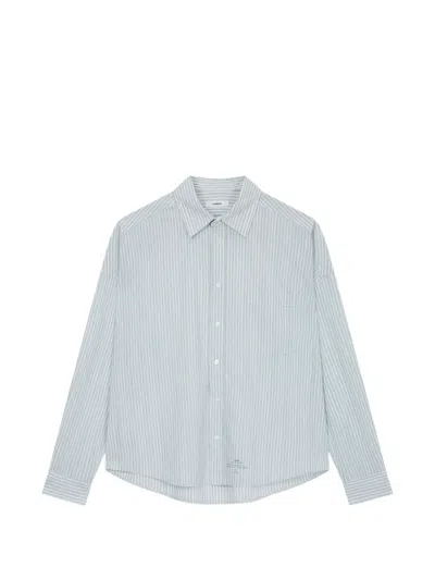 Tomboy Striped Chest-pocket Shirt In Blue