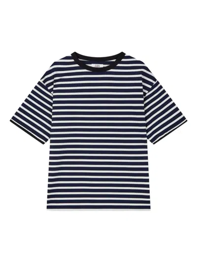 Tomboy Striped Crew-neck T-shirt In Black