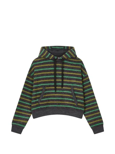 Tomboy Striped Hoodie In Green
