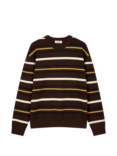 Tomboy Striped Knit Sweater In Brown