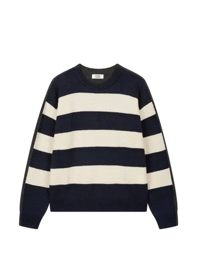 Tomboy Striped Panelled Sweater In Blue