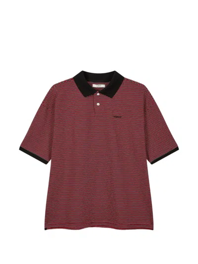 Tomboy Striped Polo Shirt In Red