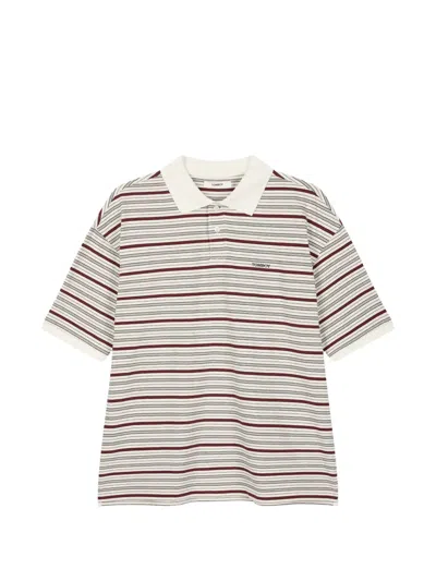 Tomboy Striped Polo Shirt In White