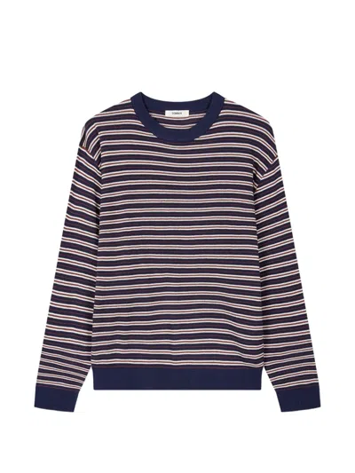 Tomboy Striped Round-neck Sweater In Blue