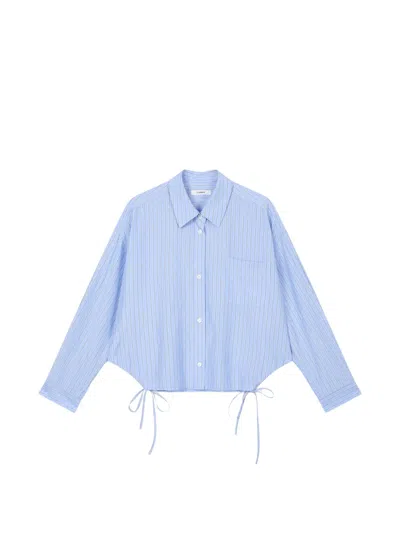 Tomboy Striped Tie-detail Shirt In Blue