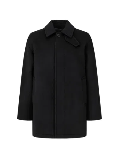 Tomboy Throat-latch Single-breasted Coat In Black