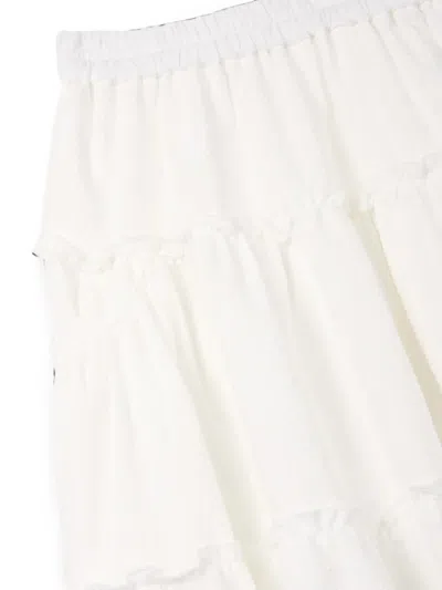 Tomboy Tiered Seersucker Skirt In White