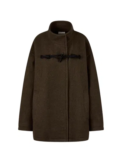 Tomboy Toggle-button Coat In Animal Print