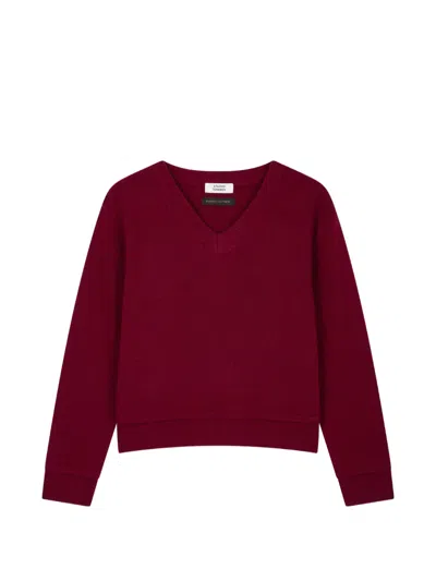 Tomboy V-neck Sweater In Red