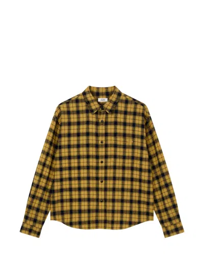 Tomboy Washed Check-pattern Shirt In Yellow
