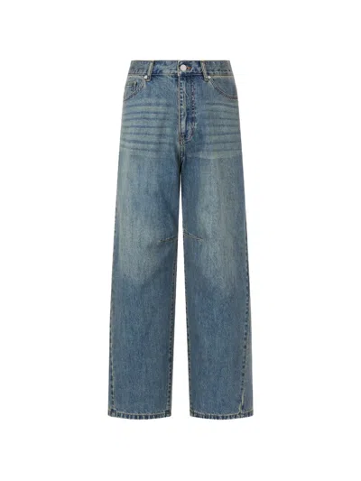 Tomboy Washed-denim Wide-leg Jeans In Blue