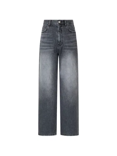 Tomboy Wide-leg Denim Jeans In Gray