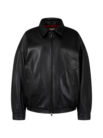 Tomboy Zip-up Leather Jacket In Black