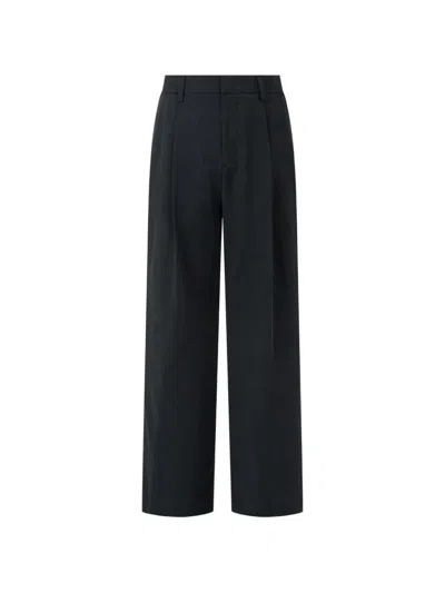 Tomboy Zip-up Wide-leg Trousers In Black