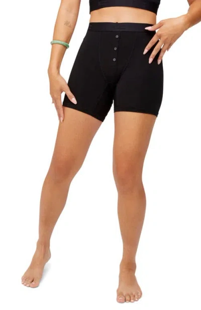 Tomboyx 6-inch Stretch Cotton Boxer Briefs In Black Rainbow Logo