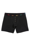 Tomboyx 6-inch Stretch Cotton Boxer Briefs In Black X Rainbow